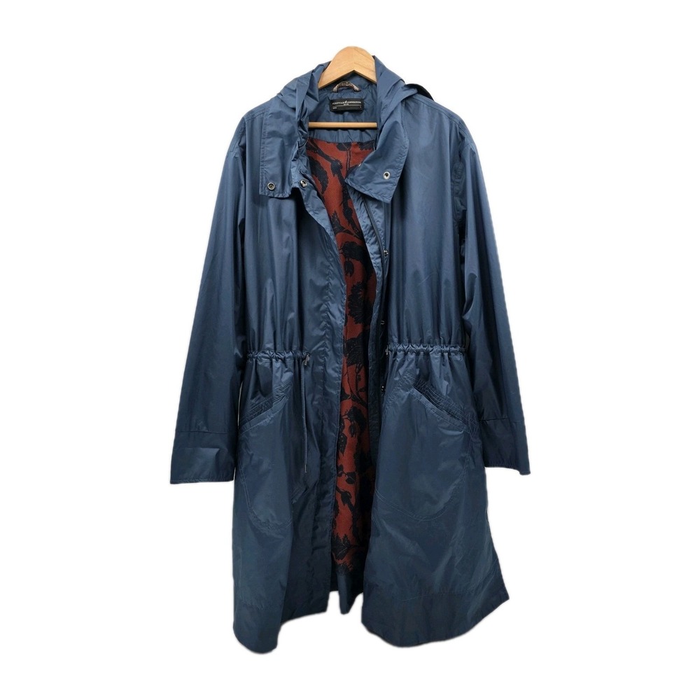 Peruvian Connection Hood River Anorak Rain Jacket Womens Size Large Blue Coat